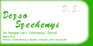 dezso szechenyi business card