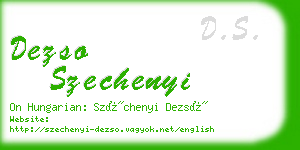 dezso szechenyi business card